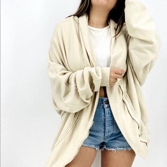 Free People L Cream Oversized Jacket - Picture 5 of 9